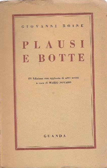 Plausi e botte - Giovanni Boine - copertina