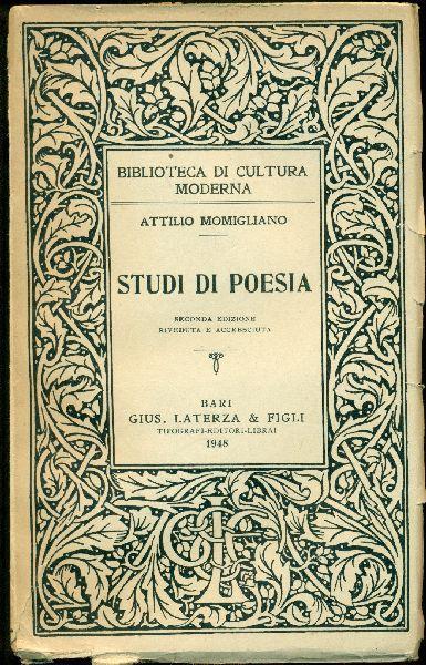 Studi di poesia - Attilio Momigliano - copertina