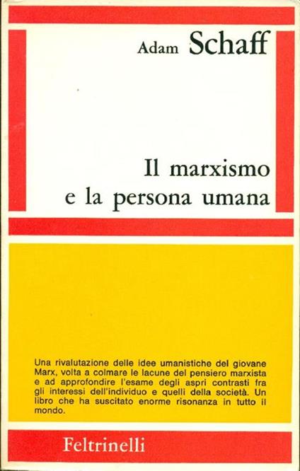 Il marxismo e la persona umana - Adam Schaff - copertina