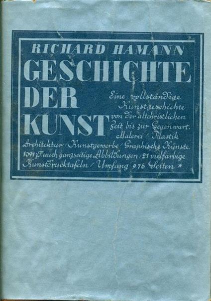 Geschichte der kunst - Richard Hamman - copertina
