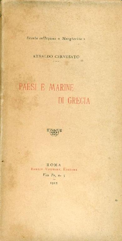 Paesi e marine di Grecia - Arnaldo Cervesato - copertina