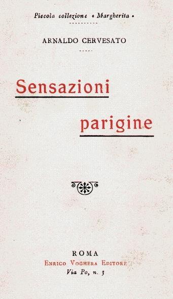 Sensazioni parigine - Arnaldo Cervesato - copertina