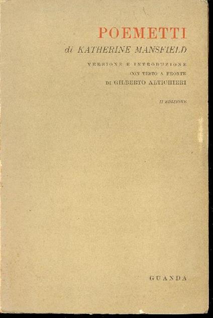 Poemetti - Katherine Mansfield - copertina