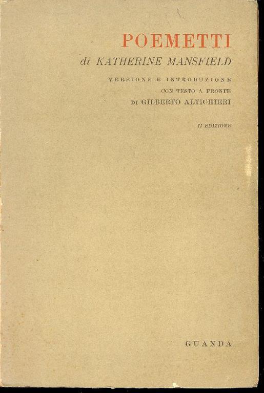 Poemetti - Katherine Mansfield - copertina
