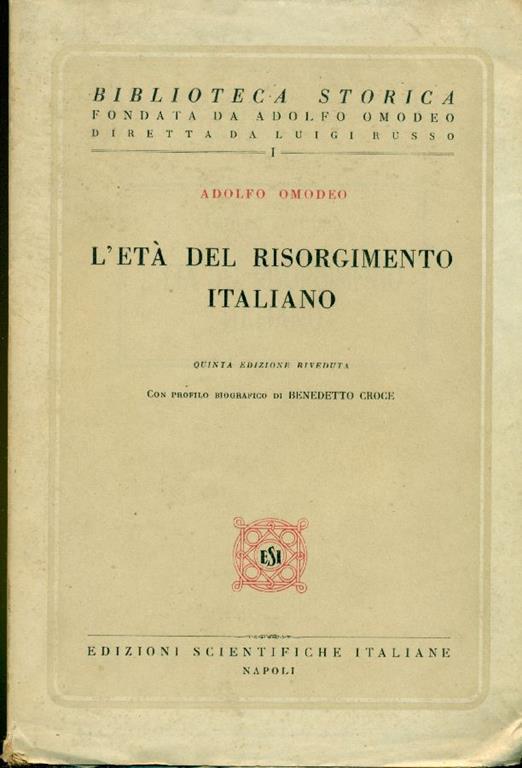 L' età del Risorgimento italiano - Adolfo Omodeo - copertina