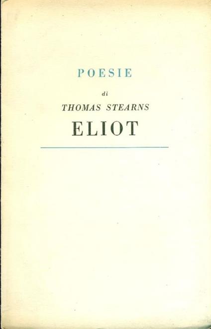 Poesie - Thomas S. Eliot - copertina
