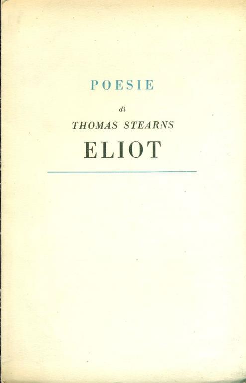 Poesie - Thomas S. Eliot - copertina