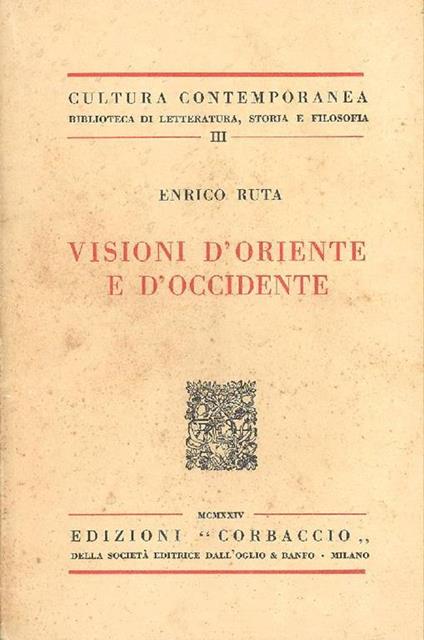 Visioni d'Oriente e d'Occidente - Enrico Ruta - copertina