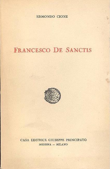 Francesco De Sanctis - Edmondo Cione - copertina