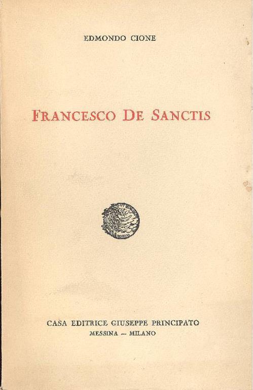 Francesco De Sanctis - Edmondo Cione - copertina