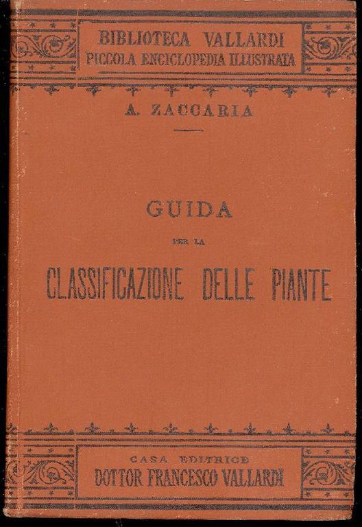 Guida per la classificazione delle piante - Albino Zaccaria - copertina