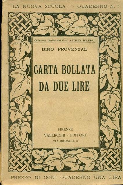 Carta bollata da due lire - Dino Provenzal - copertina