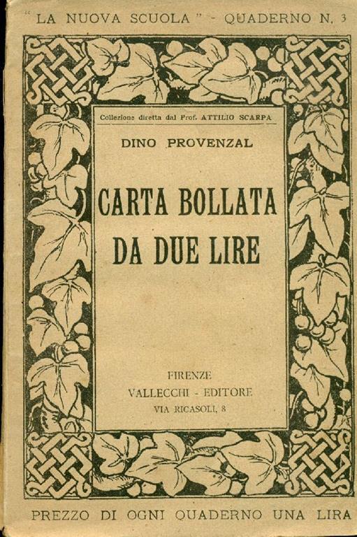 Carta bollata da due lire - Dino Provenzal - copertina
