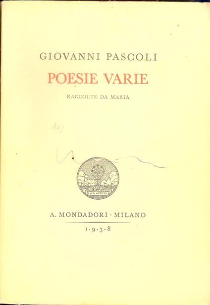 Poesie varie - Giovanni Pascoli - copertina