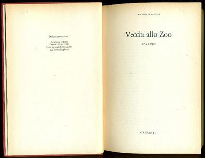 Vecchi allo Zoo - Angus Wilson - copertina