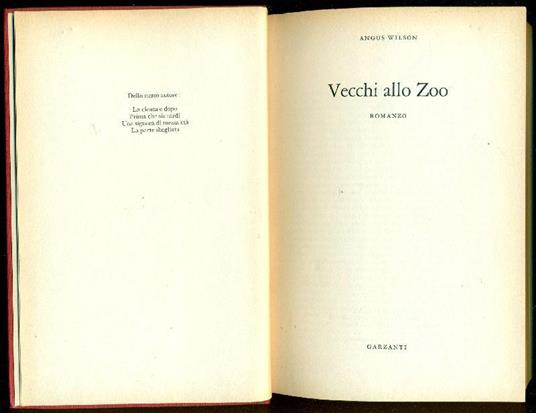 Vecchi allo Zoo - Angus Wilson - copertina