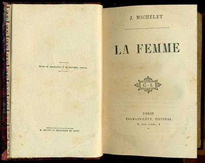 La femme - Jules Michelet - copertina