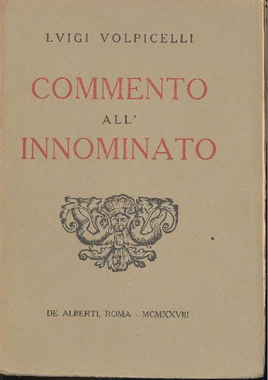 Commento all'Innominato - Luigi Volpicelli - copertina