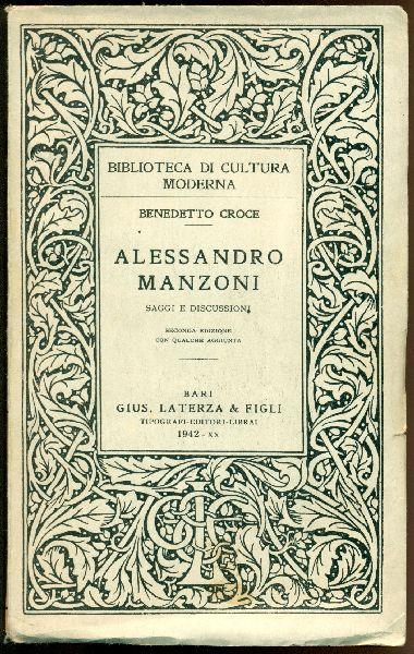 Alessandro Manzoni. Saggi e discussioni - Benedetto Croce - copertina