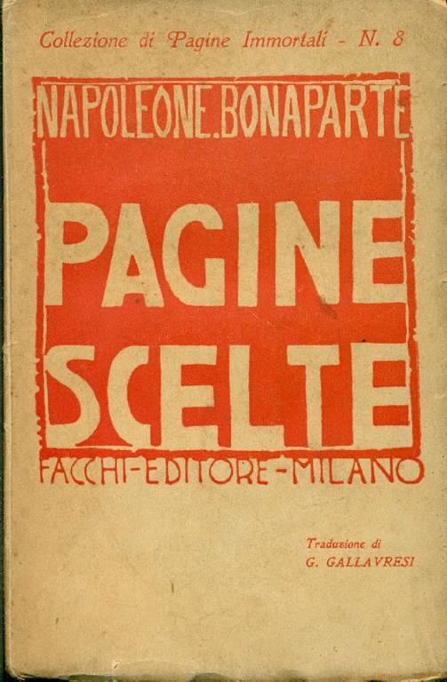 Pagine scelte - Napoleone Bonaparte - copertina