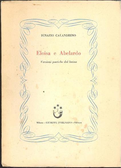 Eloisa e Abelardo - Ignazio Calandrino - copertina