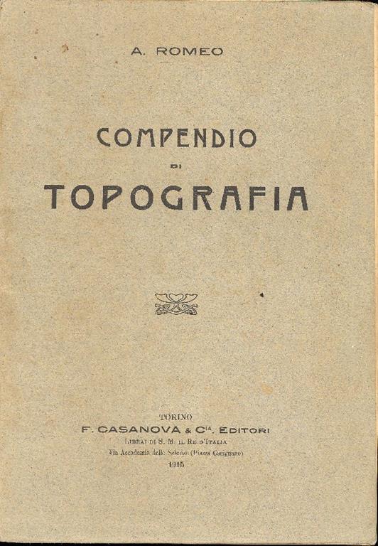 Compendio di topografia - A. Romeo - copertina