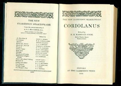 Coriolanus - William Shakespeare - copertina