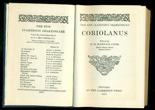 Coriolanus - William Shakespeare - copertina