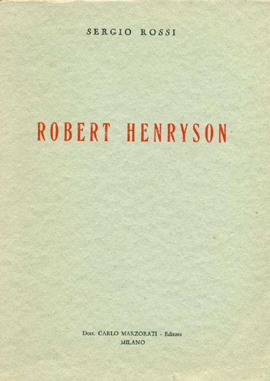 Robert Henryson - Sergio Rossi - copertina