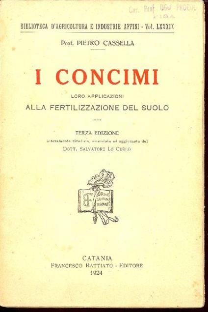 I concimi - Pietro Cassella - copertina