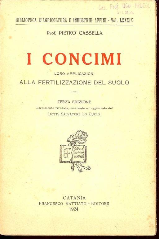 I concimi - Pietro Cassella - copertina