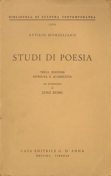 Studi di poesia - Attilio Momigliano - copertina