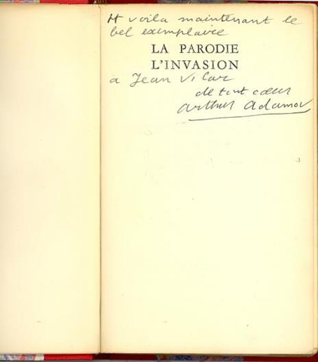 La parodie. L'invasion - Arthur Adamov - copertina