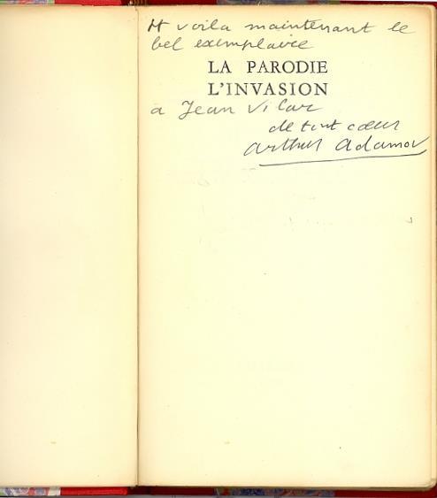 La parodie. L'invasion - Arthur Adamov - copertina