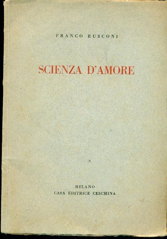 Scienza d'amore - Franco Rusconi - copertina