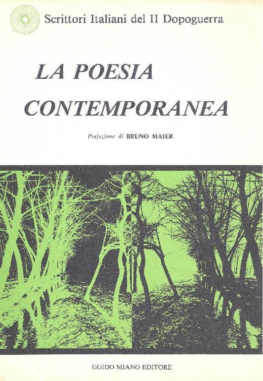 La poesia contemporanea. Volume I - Bruno Maier - copertina