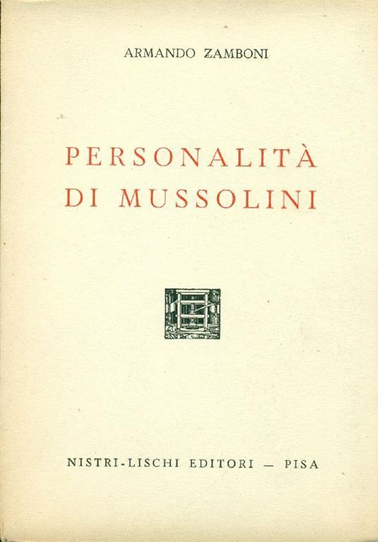 Personalità di Mussolini - Armando Zamboni - copertina
