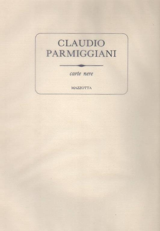 Carte nere - Claudio Parmiggiani - copertina