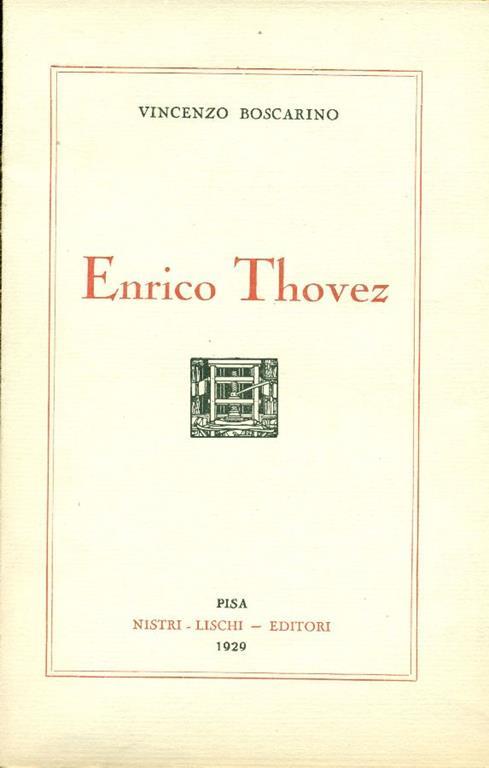 Enrico Thovez - Vincenzo Boscarino - copertina
