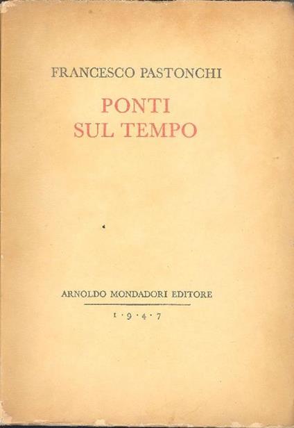 Ponti sul tempo - Francesco Pastonchi - copertina