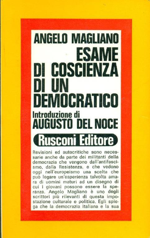 Esame di coscienza di un democratico - Angelo Magliano - copertina