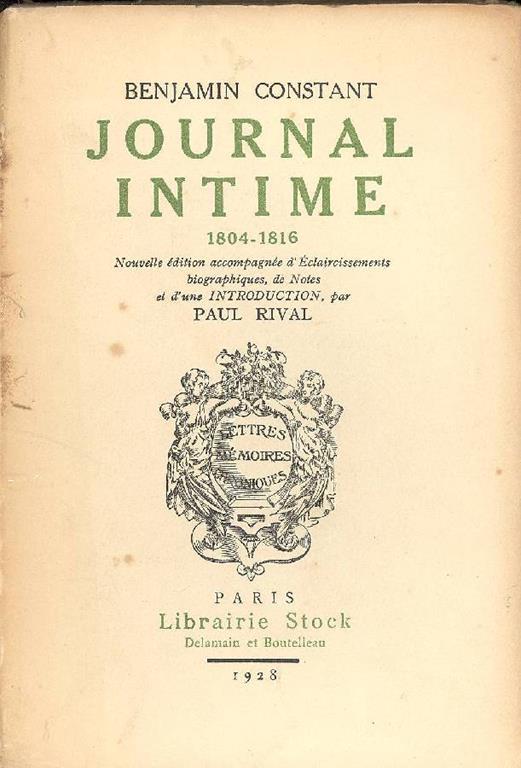 Journal intime 1804. 1816 - Benjamin Constant - copertina