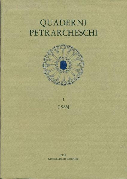 Quaderni Petrarcheschi I (1983) - Michele Feo - copertina