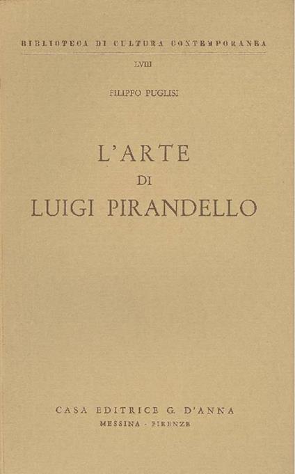 L' arte di Luigi Pirandello - Filippo Puglisi - copertina