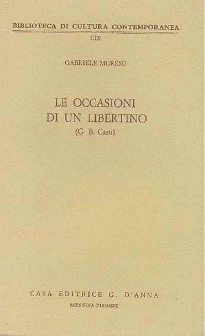Le occasioni di un libertino - Gabriele Muresu - copertina