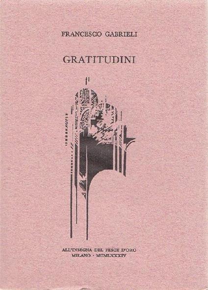 Gratitudini - Francesco Gabrieli - copertina