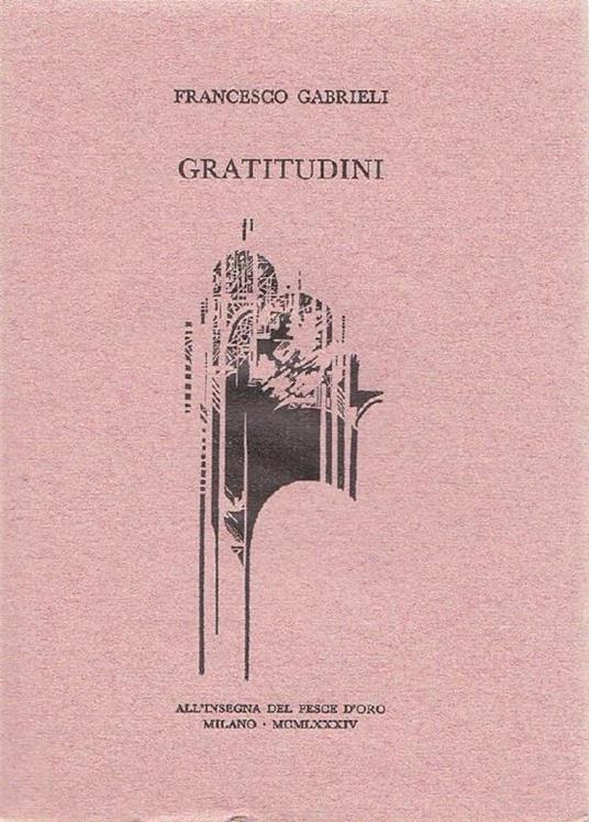 Gratitudini - Francesco Gabrieli - copertina