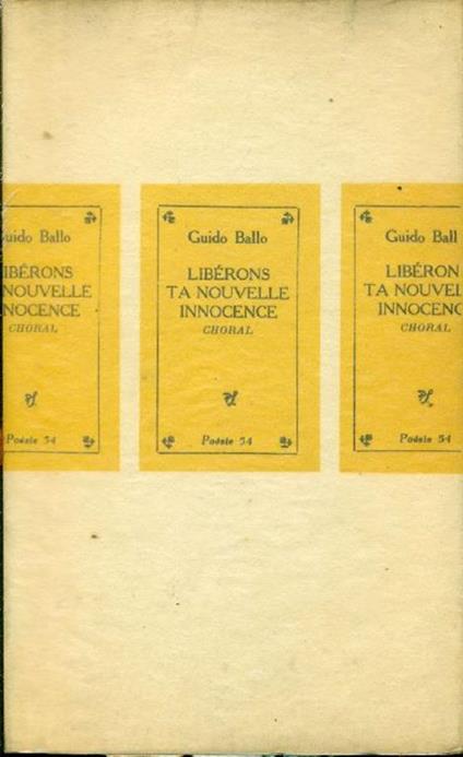 Libérons ta nouvelle Innocence. Choral - Guido Ballo - copertina