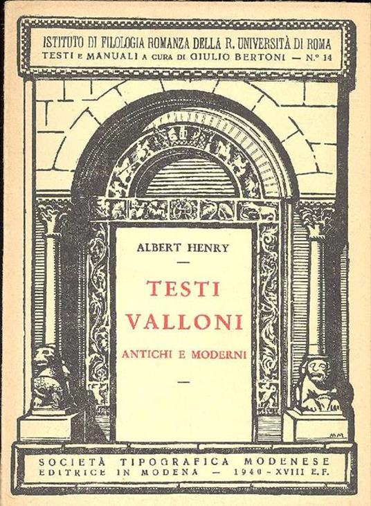 Testi Valloni - Albert Henry - copertina