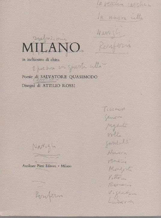Milano in inchiostro di china - Salvatore Quasimodo - copertina